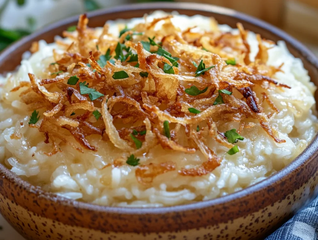 Step-by-step guide to French Onion Soup Rice with delicious caramelized onions