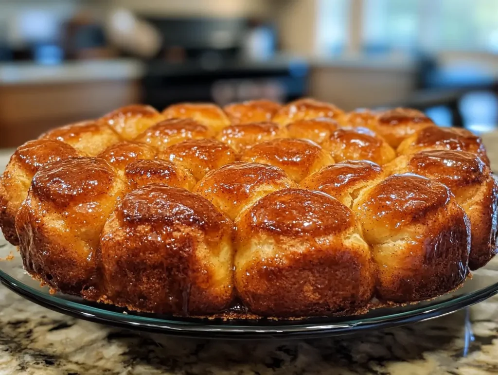 Rhodes Dinner Rolls Monkey Bread, golden and gooey pull-apart bread