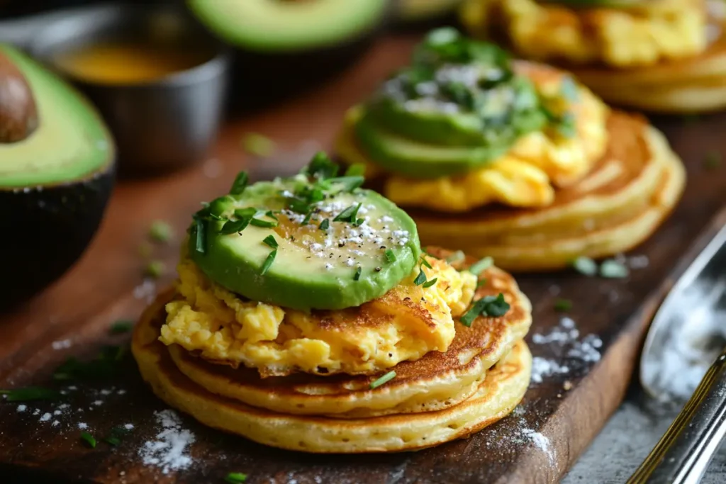 A variety of delicious topping ideas for mini pancakes displayed in an enticing manner.