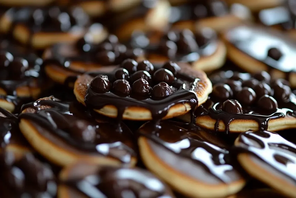 How do you keep mini pancakes warm for a party - A group of delicious-looking warm mini pancakes.