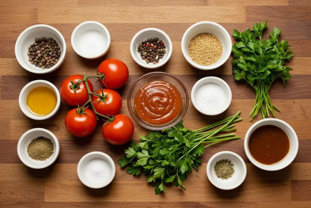 Ingredients for making marks pizza sweet sauce.